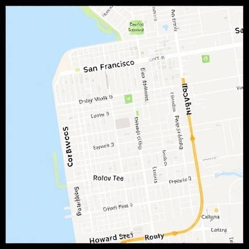 Map showing CodeCraft Solutions location at 555 Howard Street, San Francisco